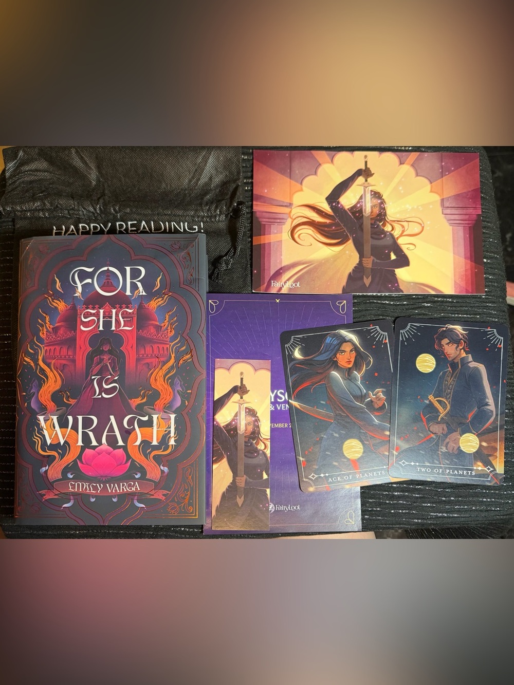 For She Is Wrath Emily Varga Fairyloot Exclusive New Book Bookmark Tarot Sleeve